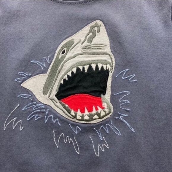 Hanna Andersson Gray Shark Applique Tee Size 4 Years - Picture 2 of 3